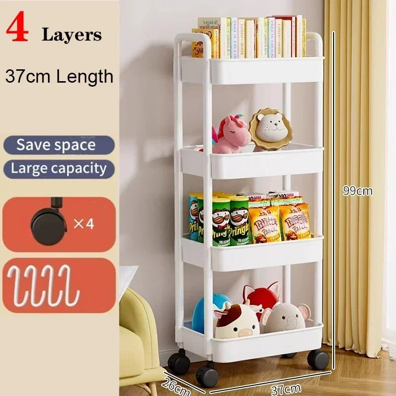 Carrito organizador de cocina con ruedas – Estantería móvil multifuncional hogar