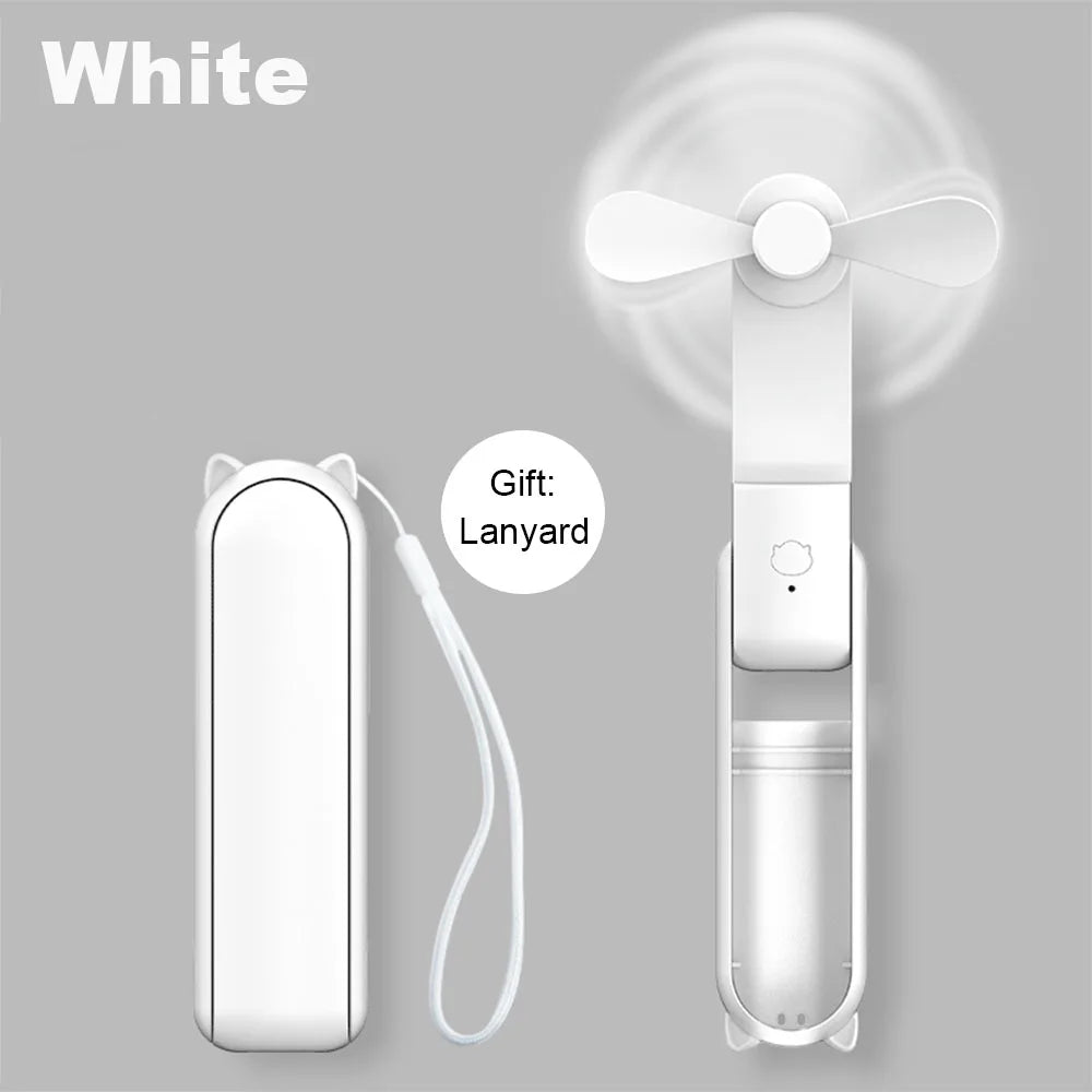 Mini ventilador portátil USB recargable con banco de energía 2000mAh