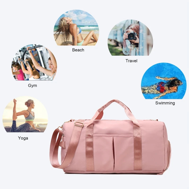 Bolsa de gimnasio para mujer con compartimento para zapatos – Yoga y viaje