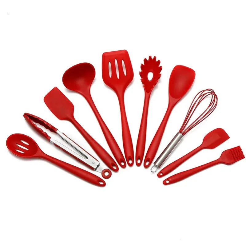 Juego de utensilios de cocina de silicona 10 piezas resistentes al calor
