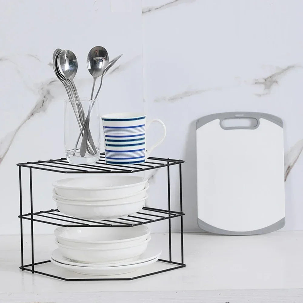 Estante Esquinero para Almacenamiento de Cocina – Organizador Extraíble de 3 Niveles