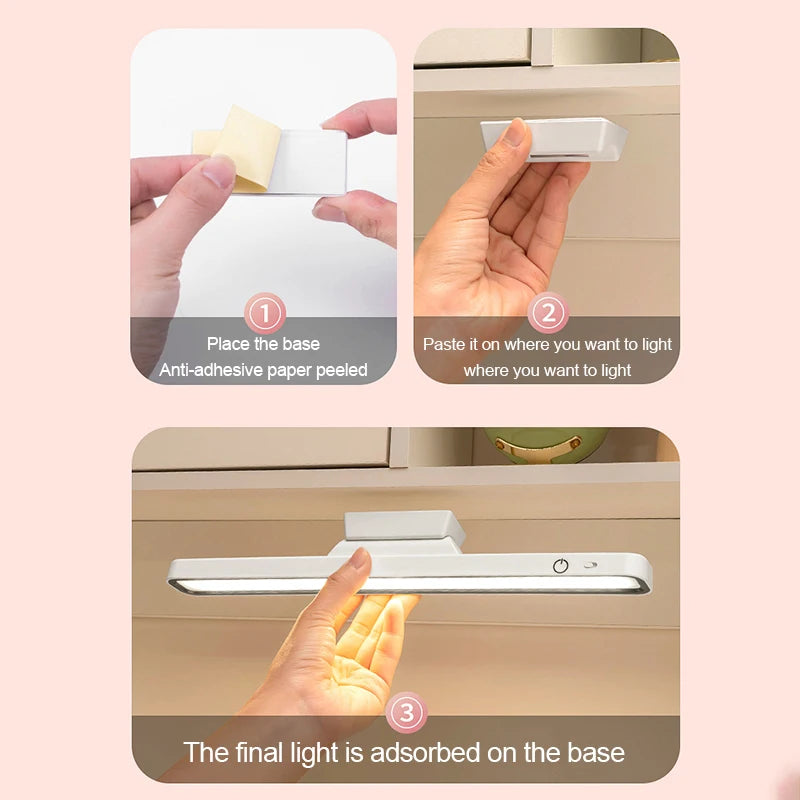 Lámpara de Escritorio LED Magnética Recargable USB – Luz Regulable 3 Tonos