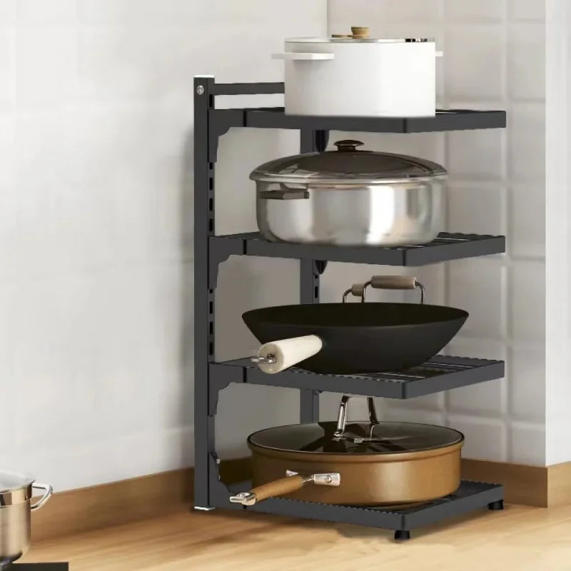 Estante organizador ajustable para ollas y sartenes – Orden y espacio en tu cocina