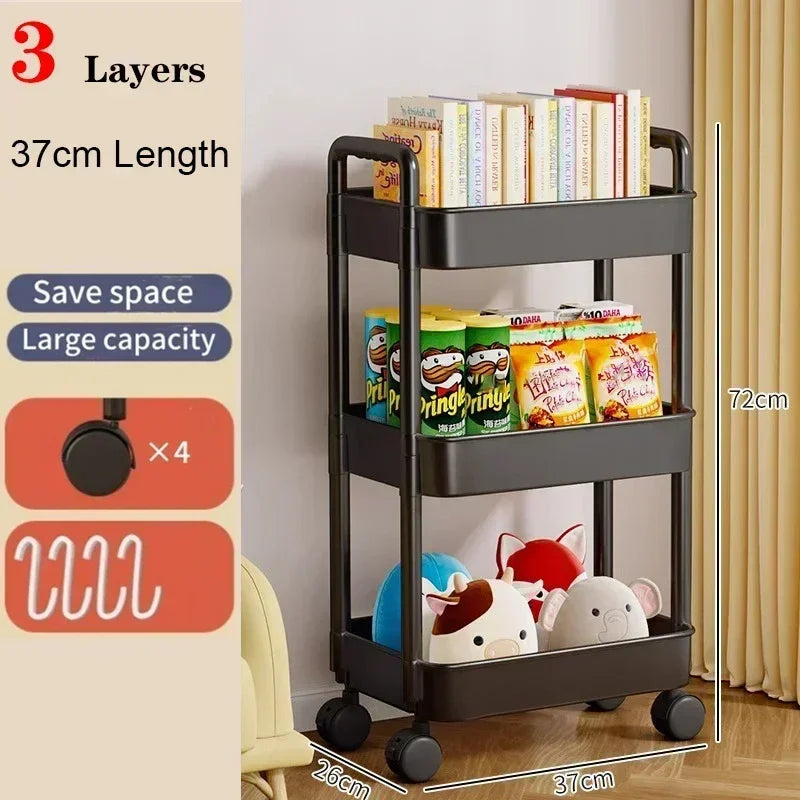 Carrito organizador de cocina con ruedas – Estantería móvil multifuncional hogar