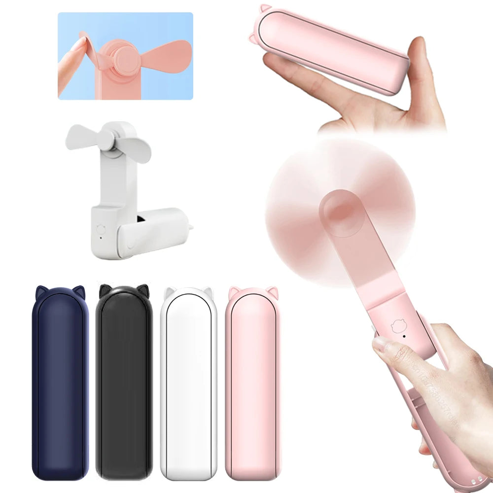 Mini ventilador portátil USB recargable con banco de energía 2000mAh
