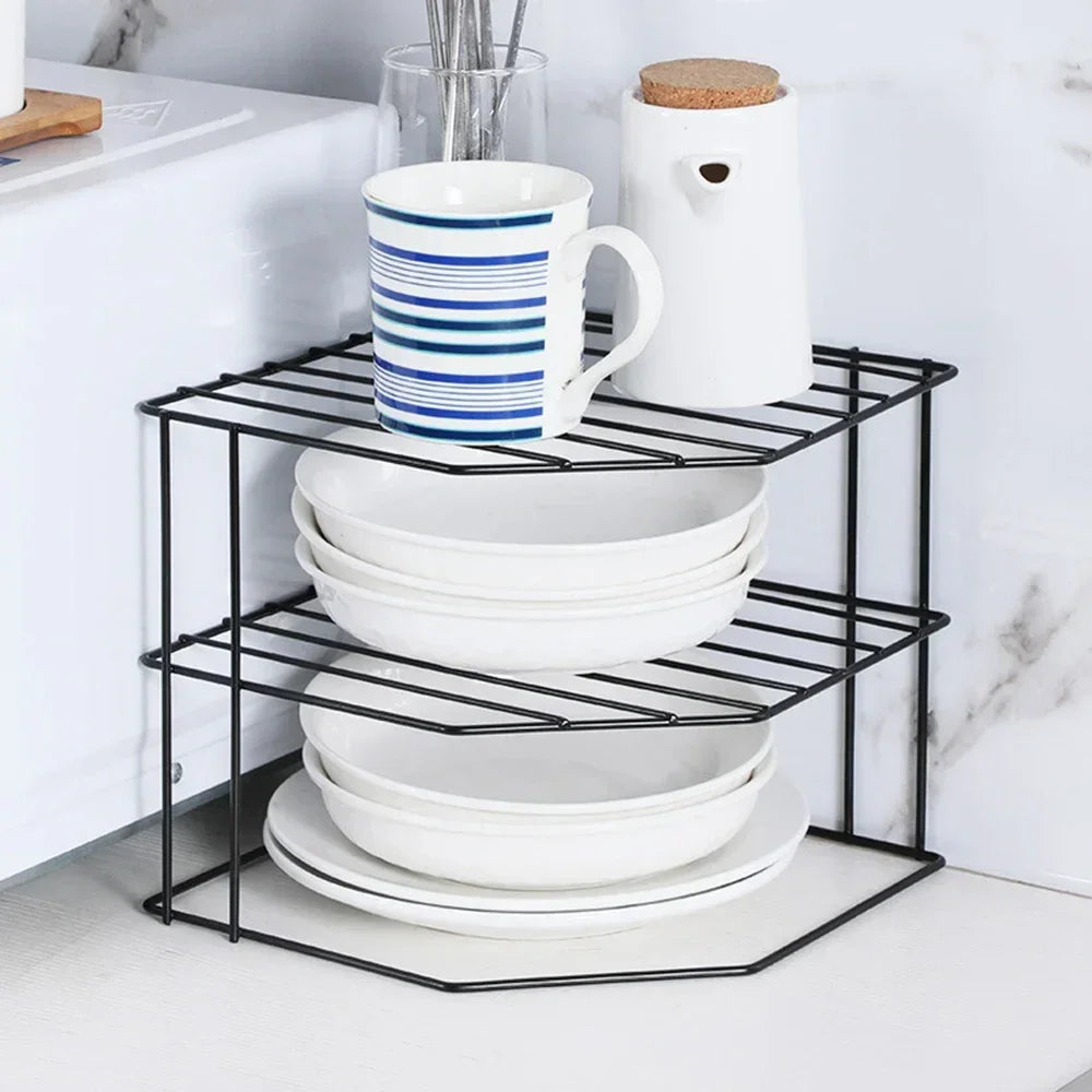 Estante Esquinero para Almacenamiento de Cocina – Organizador Extraíble de 3 Niveles