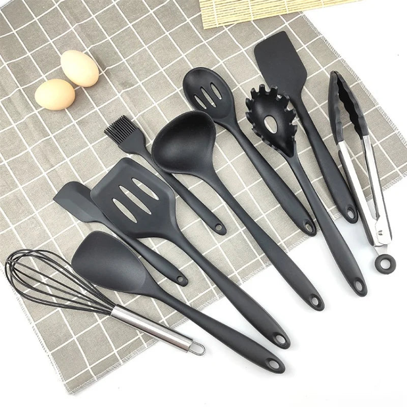 Juego de utensilios de cocina de silicona 10 piezas resistentes al calor