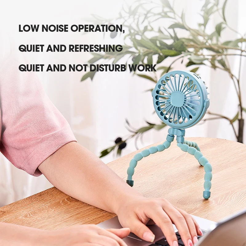 Ventilador Portátil Plegable Pulpo 5 en 1 – Silencioso, Flexible y Multifuncional