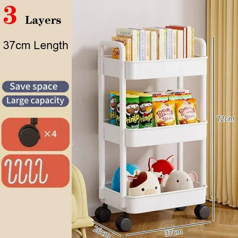 Carrito organizador de cocina con ruedas – Estantería móvil multifuncional hogar