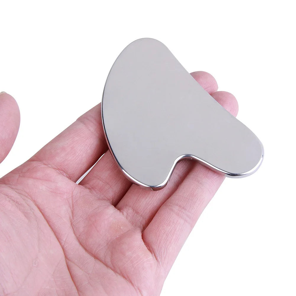 Masajeador Gua Sha de Acero Inoxidable – Placa de Raspado Facial y Corporal