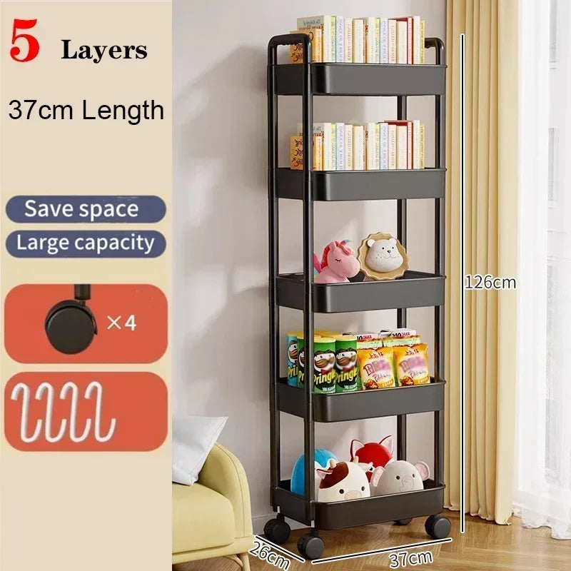 Carrito organizador de cocina con ruedas – Estantería móvil multifuncional hogar