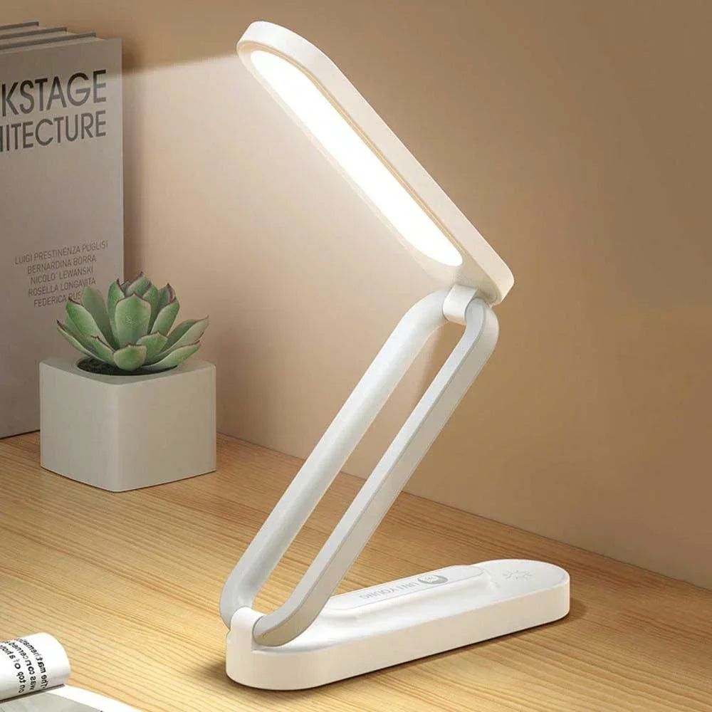 Lámpara LED de escritorio plegable con luz regulable y carga USB