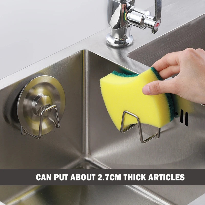 Organizador autoadhesivo de acero inoxidable para fregadero de cocina