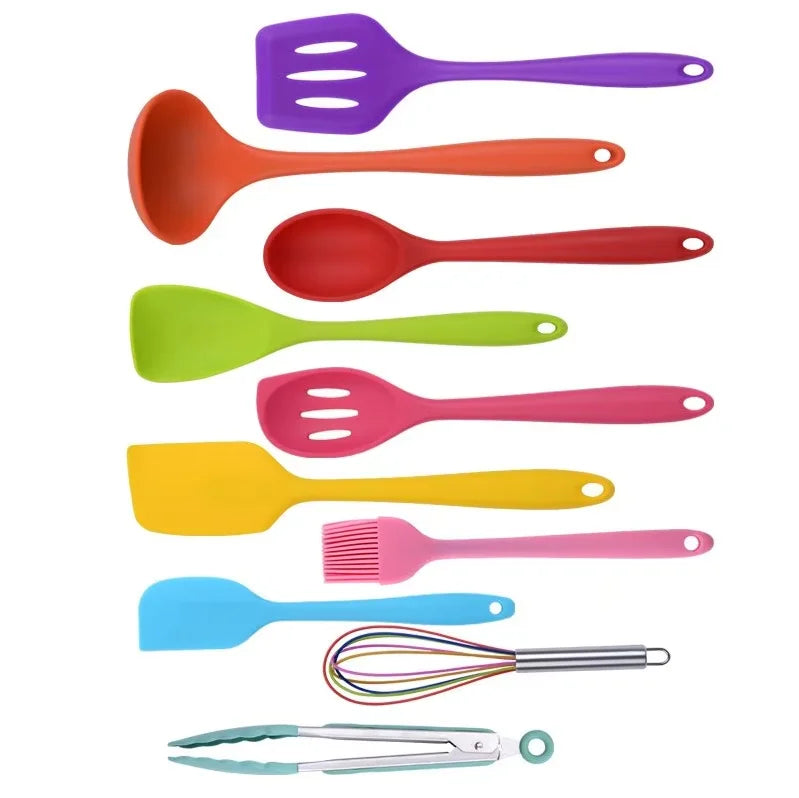 Juego de utensilios de cocina de silicona 10 piezas resistentes al calor