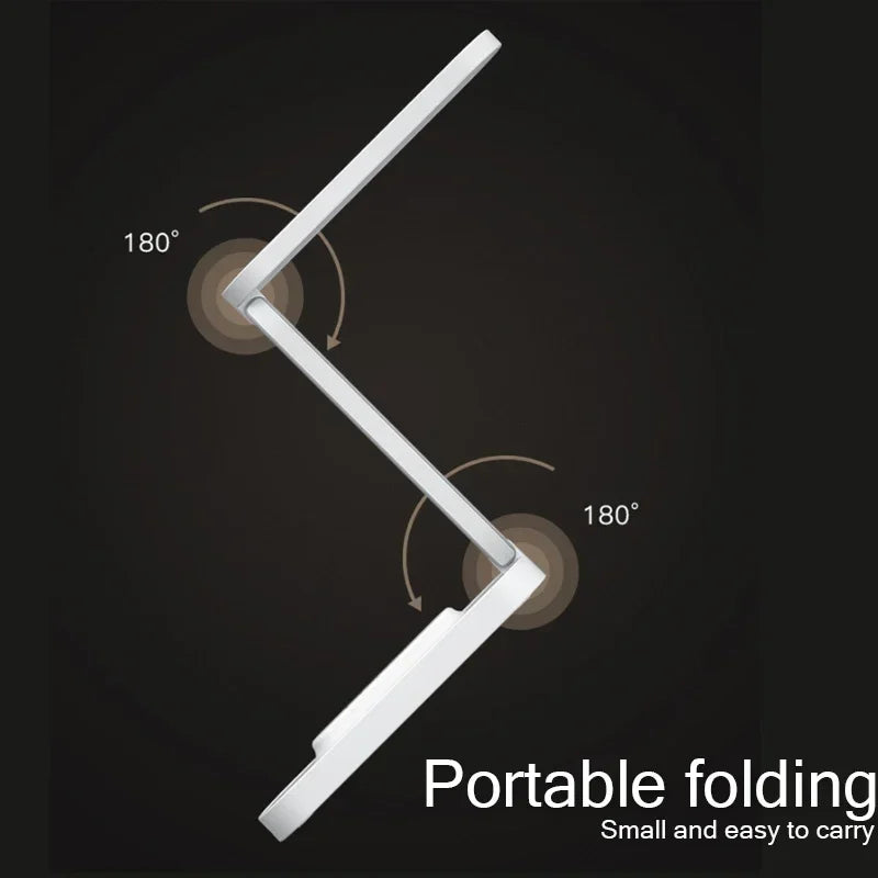 Lámpara LED de escritorio plegable con luz regulable y carga USB