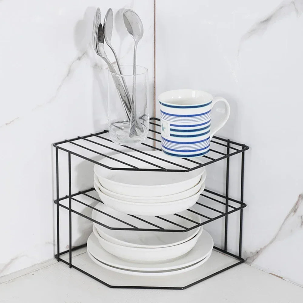 Estante Esquinero para Almacenamiento de Cocina – Organizador Extraíble de 3 Niveles