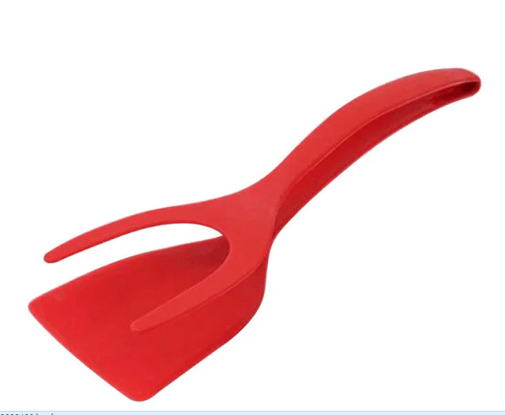 Espátula y pinza 2 en 1 de silicona para cocina antiadherente
