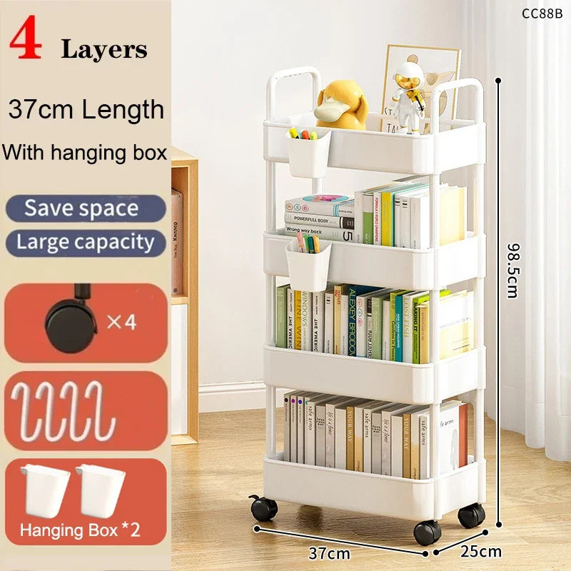 Carrito organizador de cocina con ruedas – Estantería móvil multifuncional hogar