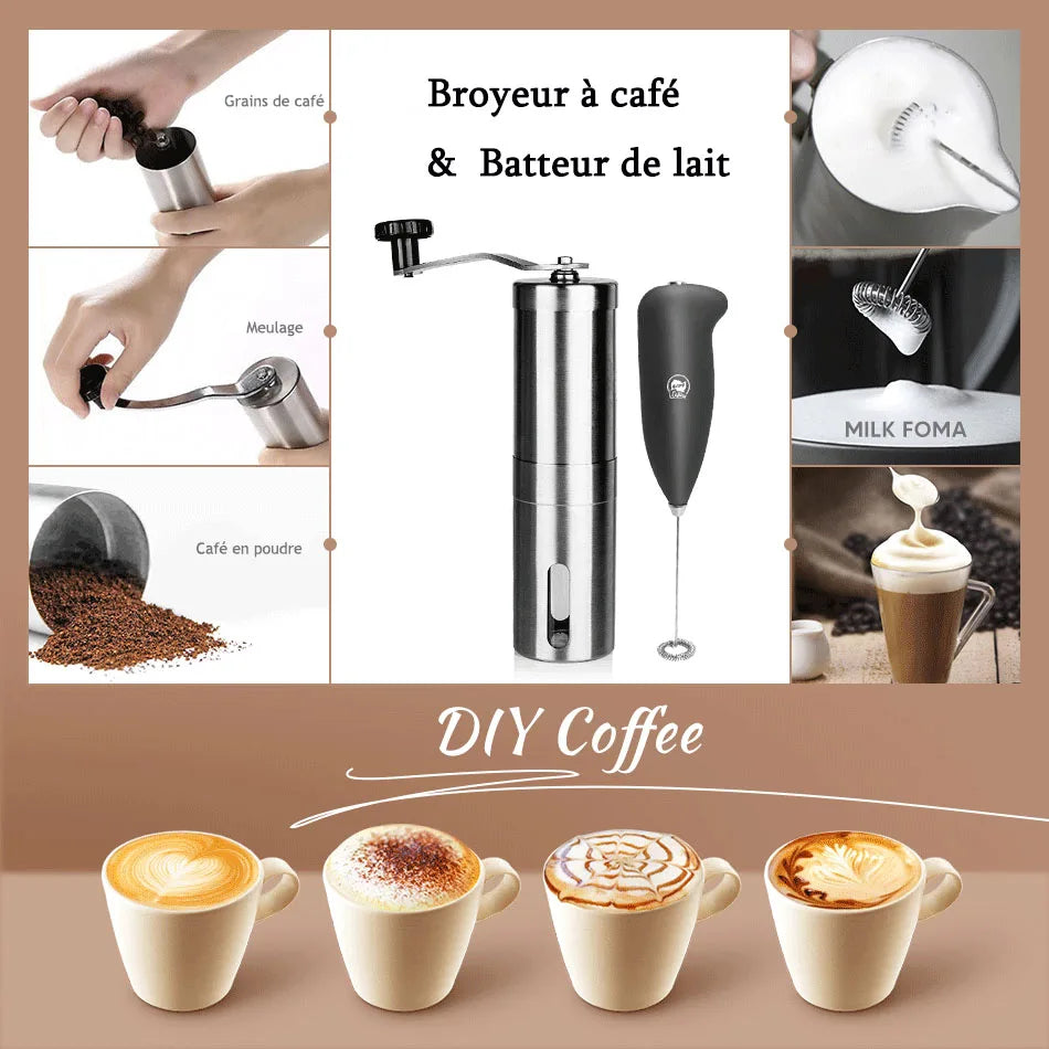 Molinillo de café manual de acero inoxidable para granos recién molidos