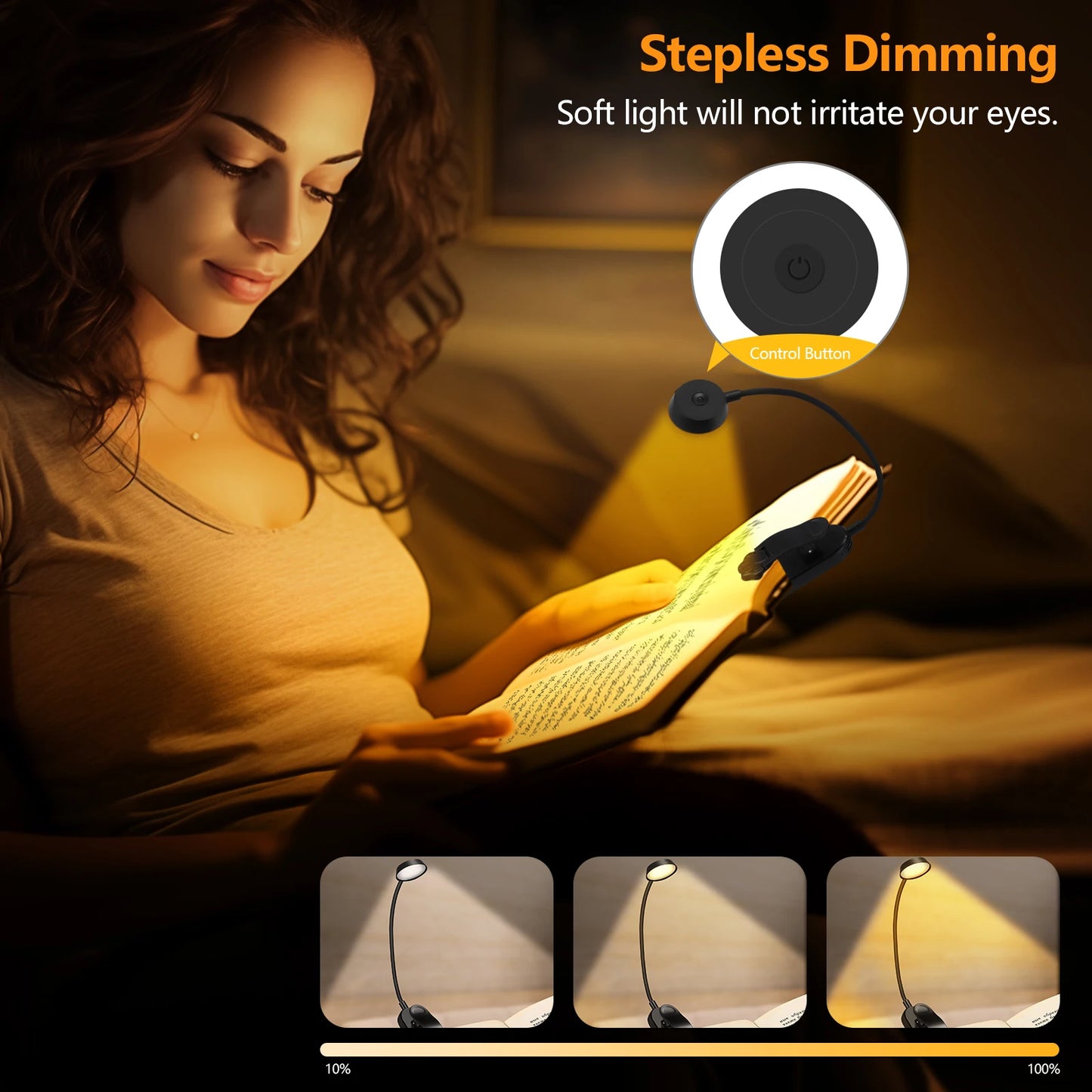 Lámpara LED Inalámbrica con Clip y Cuello Flexible –Recargable y Portátil
