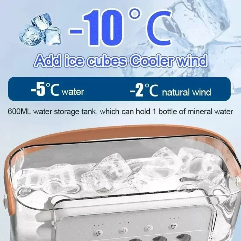 Ventilador 3 en 1 con Humidificador, Enfriador de Aire y Luz LED – Portátil y Silencioso