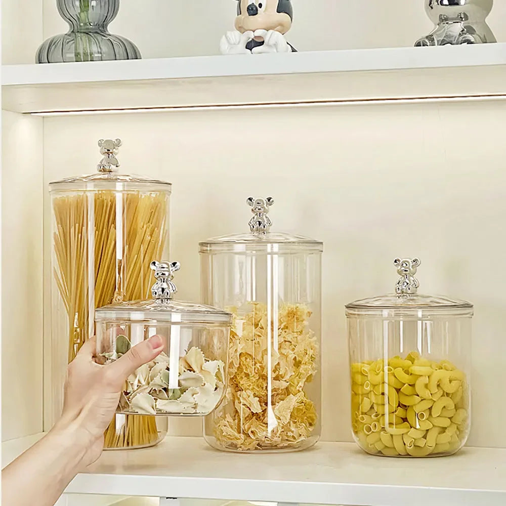 Tarros Transparentes con Tapa para Alimentos – Café, Té, Azúcar y Más