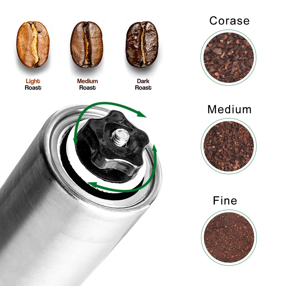 Molinillo de café manual de acero inoxidable para granos recién molidos
