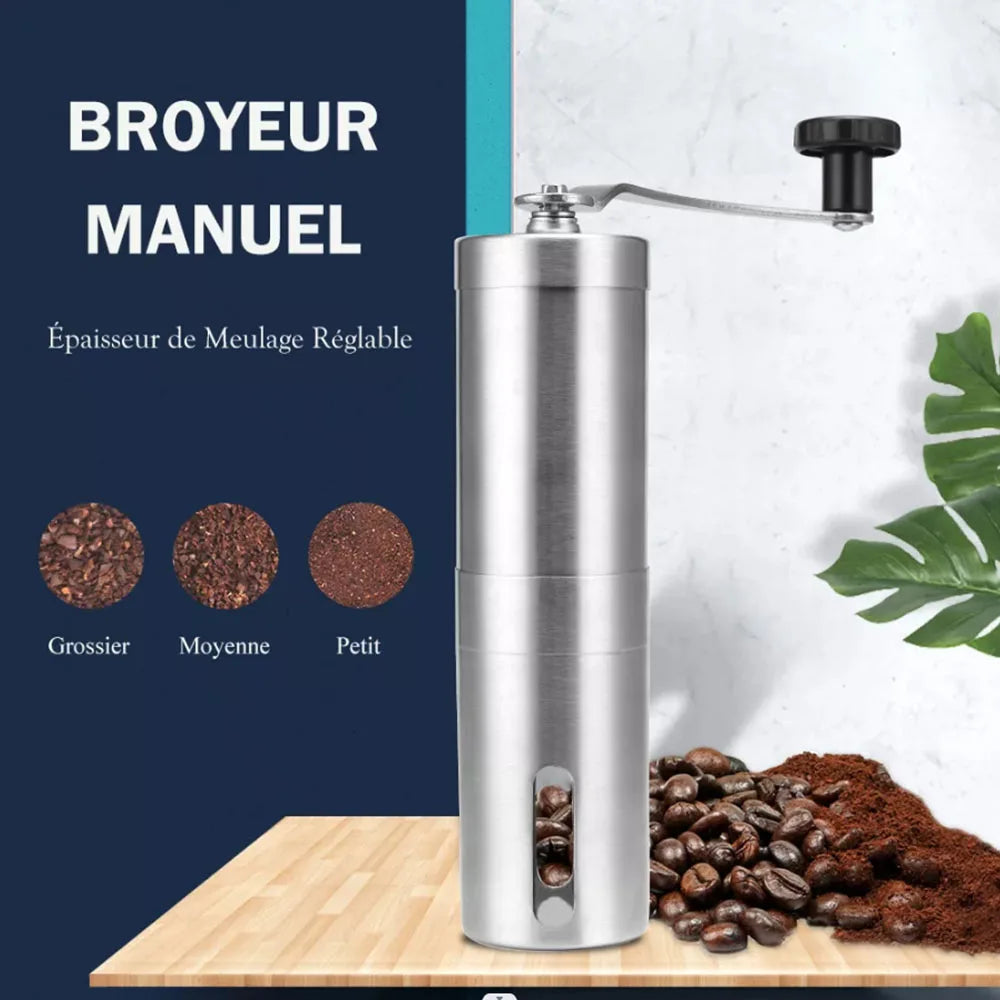 Molinillo de café manual de acero inoxidable para granos recién molidos