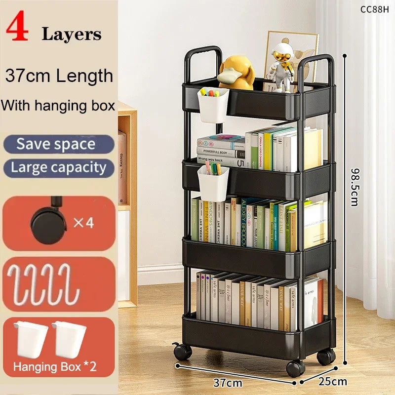 Carrito organizador de cocina con ruedas – Estantería móvil multifuncional hogar