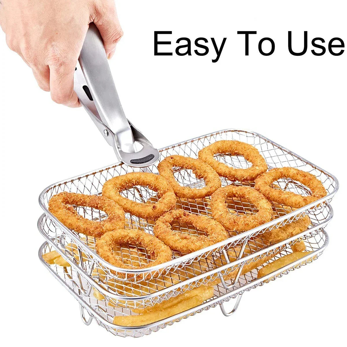 Estantes apilables de acero para freidora de aire y horno