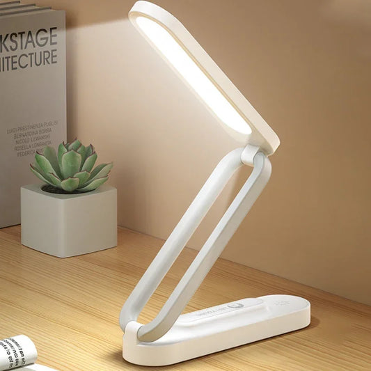 Lámpara LED de escritorio plegable con luz regulable y carga USB