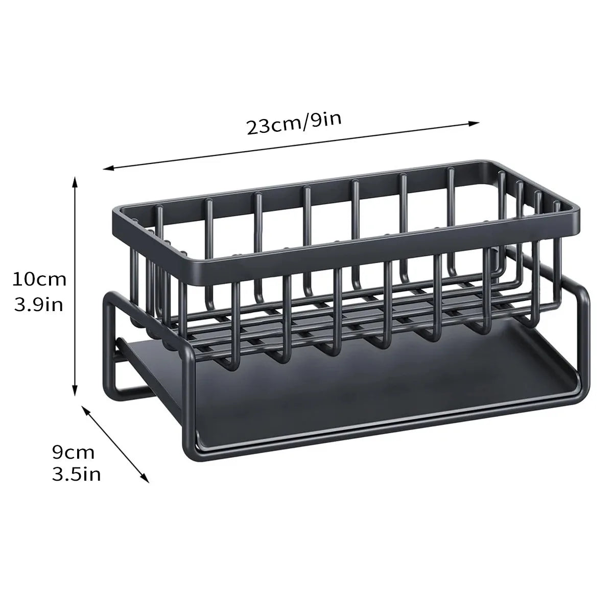 Organizador de fregadero 4 en 1 con escurridor, toallero y soporte