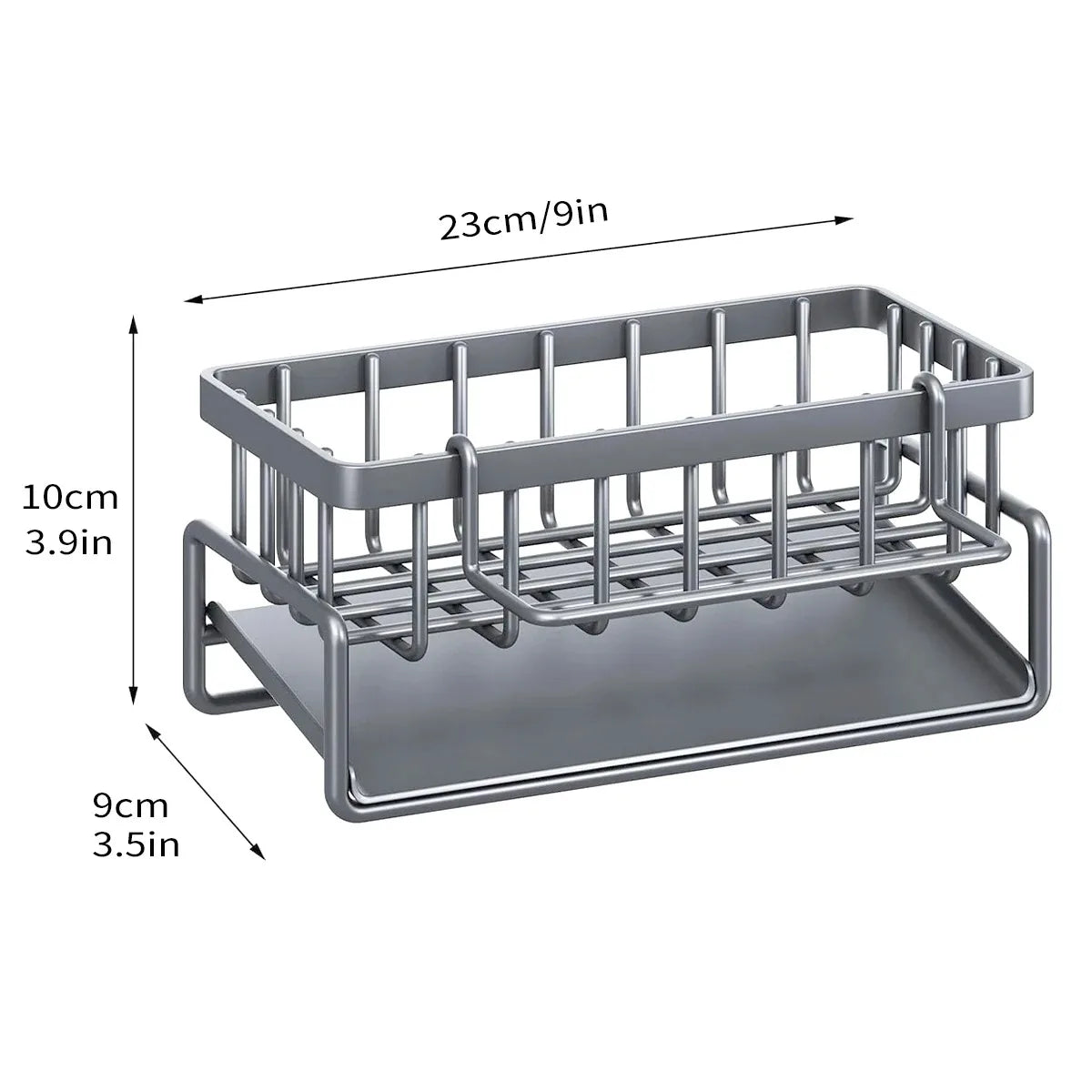 Organizador de fregadero 4 en 1 con escurridor, toallero y soporte
