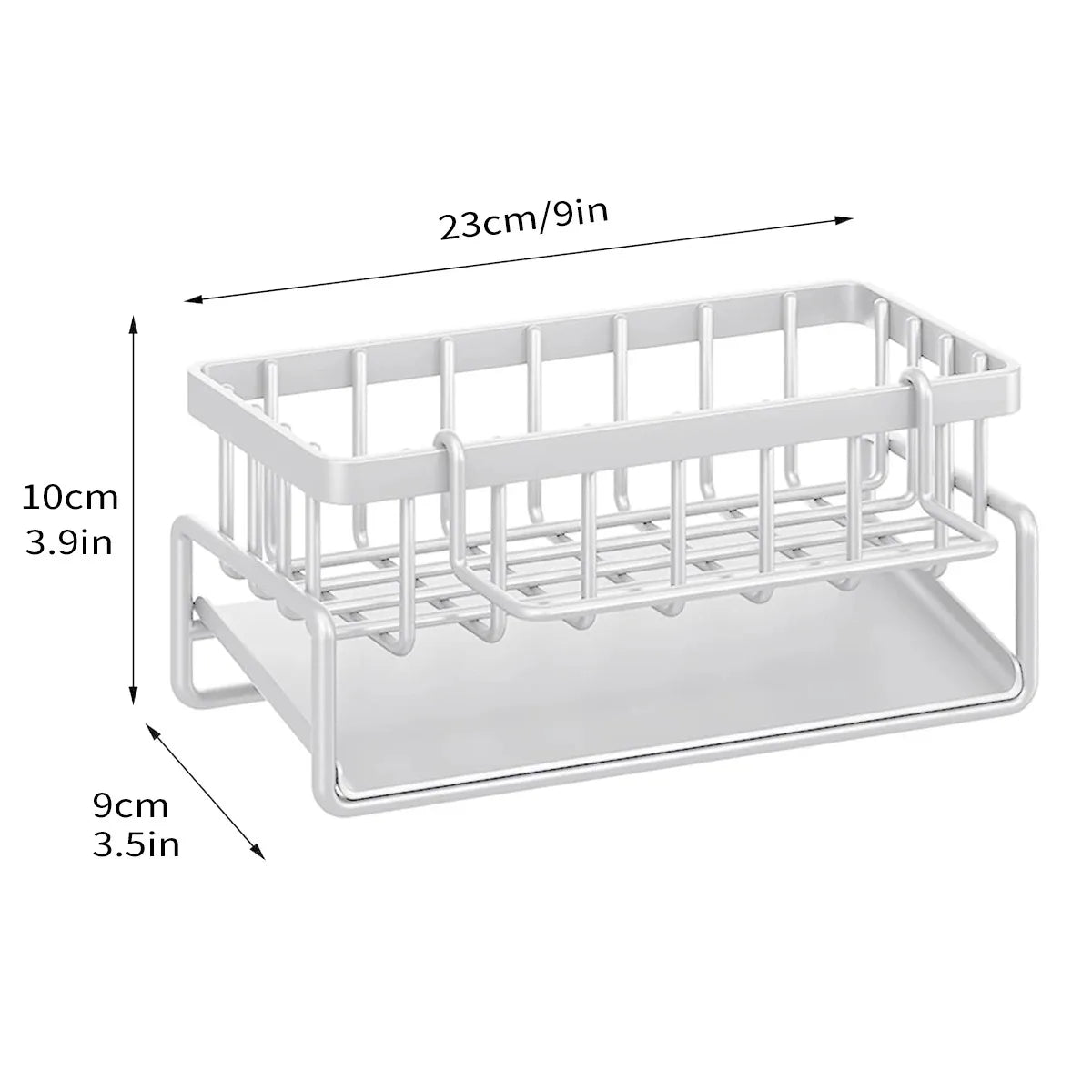 Organizador de fregadero 4 en 1 con escurridor, toallero y soporte