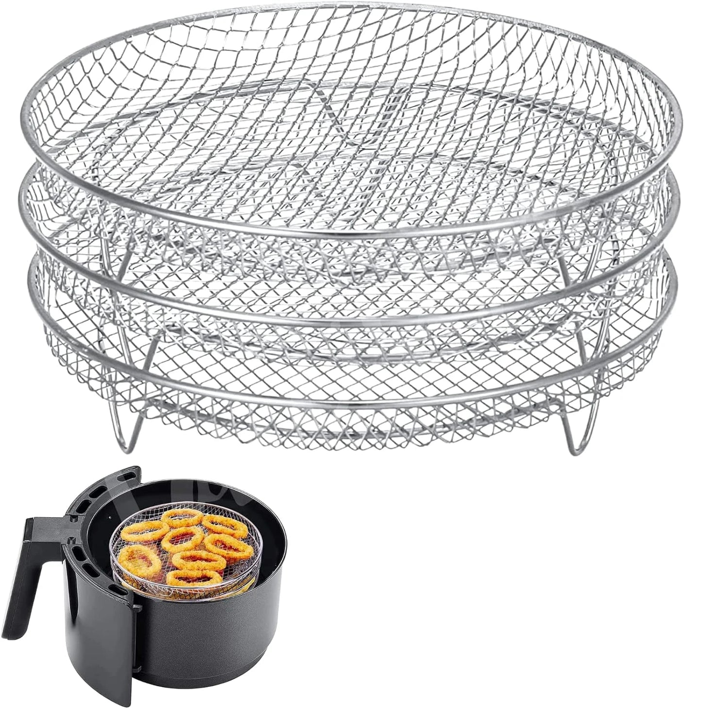 Estantes apilables de acero para freidora de aire y horno