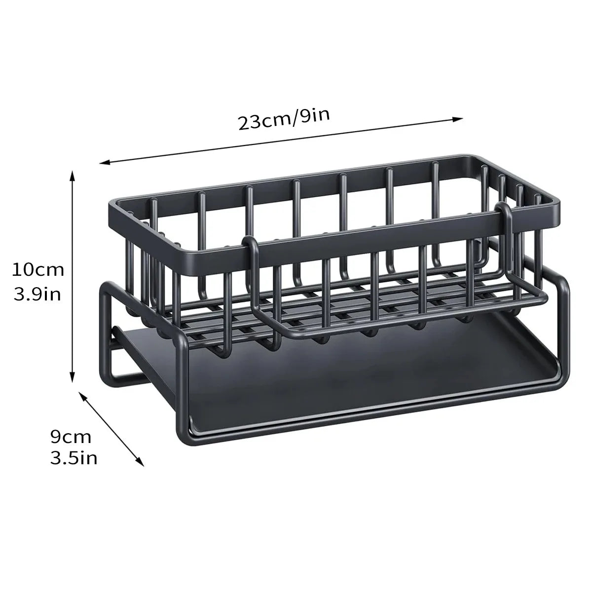 Organizador de fregadero 4 en 1 con escurridor, toallero y soporte
