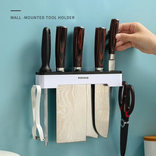 Soporte de Cuchillos de Cocina Montado en la Pared – Organización Segura y Eficiente