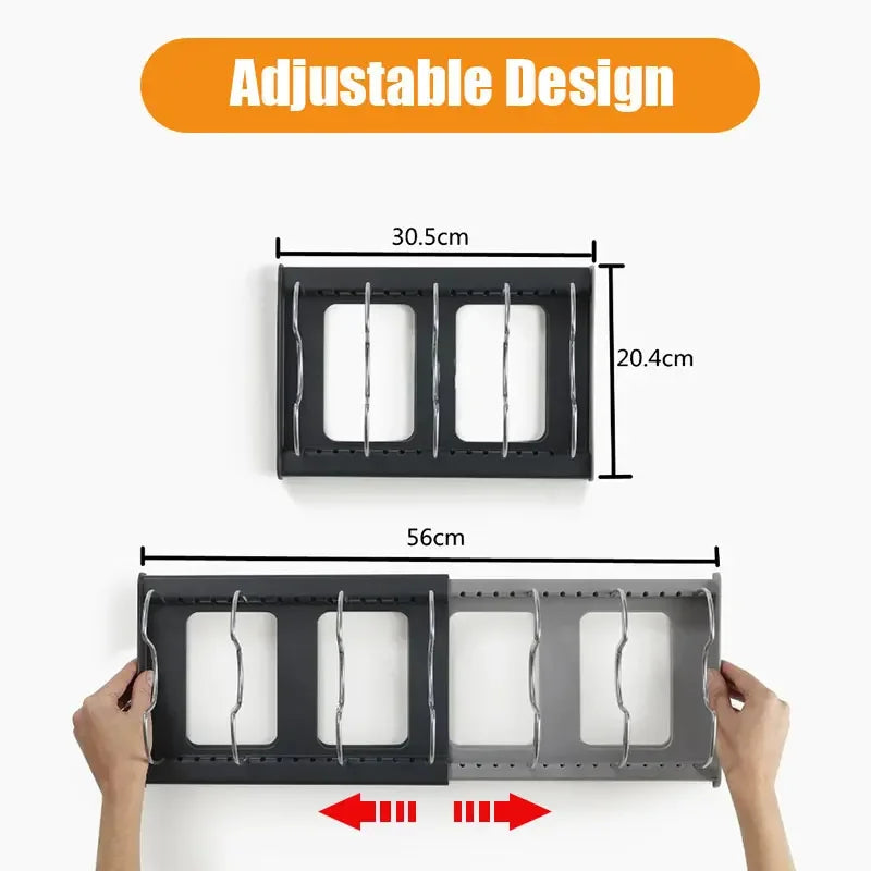 Estante Organizador Expandible para Cocina – Almacenamiento de Acero Inoxidable para Ollas, Sartenes y Utensilios